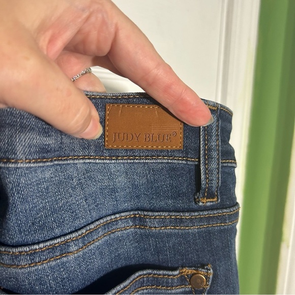 Judy Blue Buffalo Plaid Patch Distressed Skinny Jeans, Size 13/31 Style JB8268DK - Picture 11 of 15